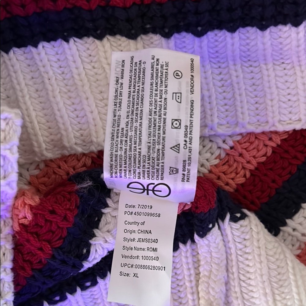 Striped Knit Sweater - Red, White, and Black - Picture 9 of 9